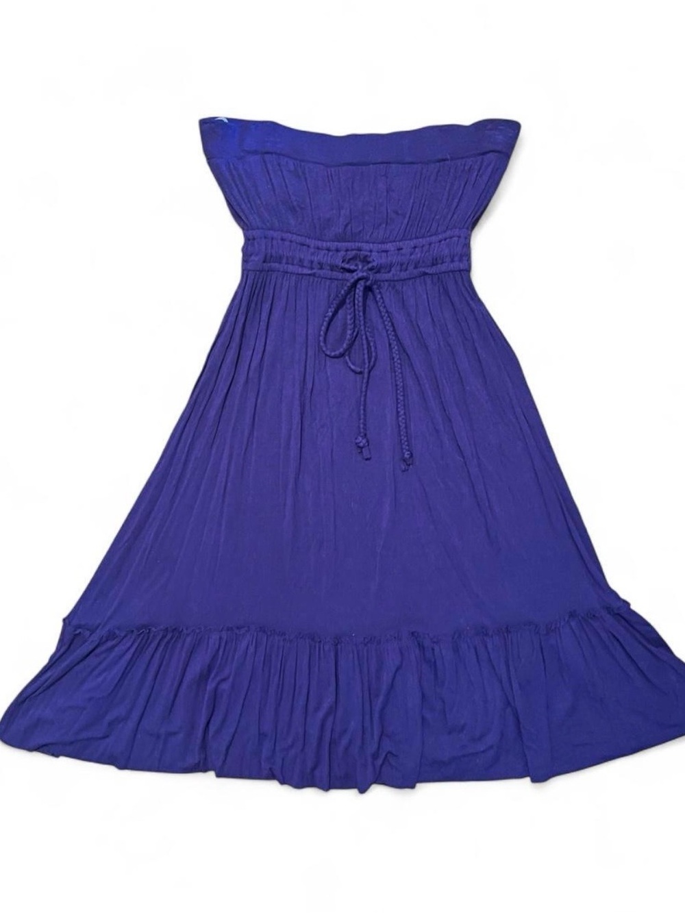 Forever 21 Strapless Purple Midi Dress with Waist Tie